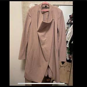 All Saints dust pink wool blend coat size XS